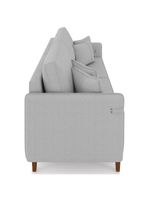 Sofá 3 Lugares Living 192cm Pé Madeira Zoe Boucle Cinza Z08 - Mpozenato
