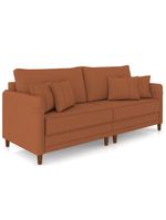 Sofá 3 Lugares Living 212cm Pé Madeira Zoe Boucle Terracota Z08 - Mpozenato