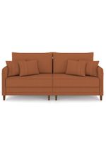 Sofá 3 Lugares Living 212cm Pé Madeira Zoe Boucle Terracota Z08 - Mpozenato