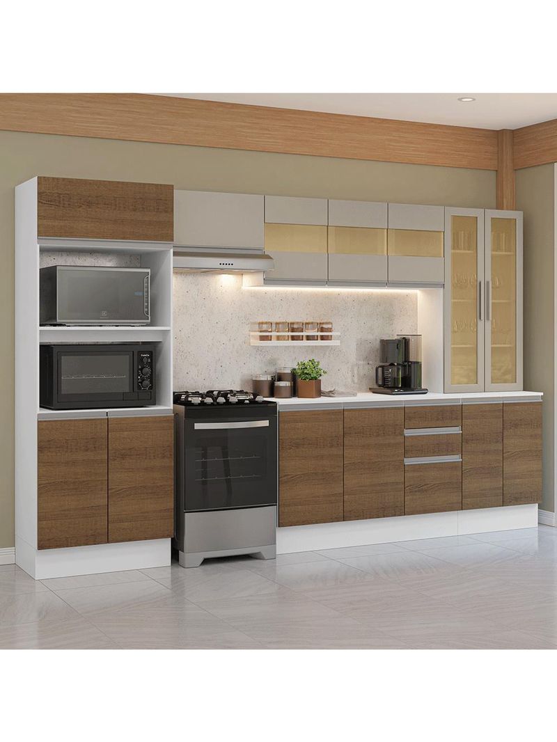 Armário de cozinha completa 100% mdf 310 cm smart madesa 04