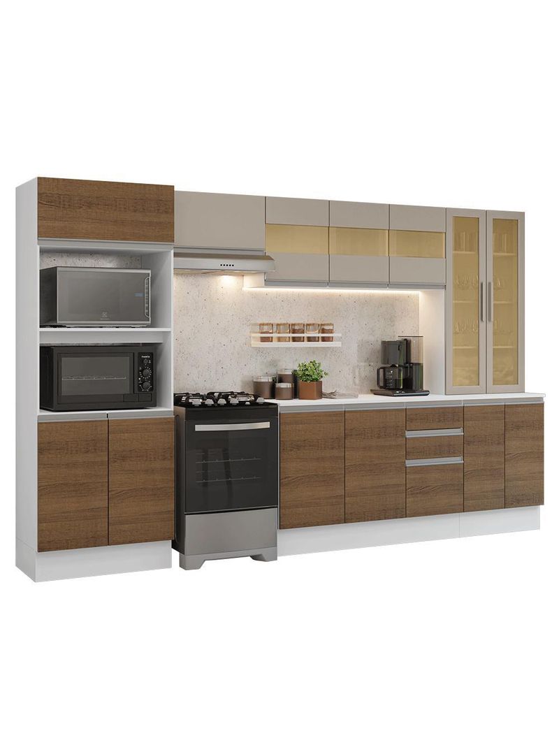 Armário de cozinha completa 100% mdf 310 cm smart madesa 04