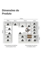 Armário de cozinha completa 100% mdf 310 cm smart madesa 04