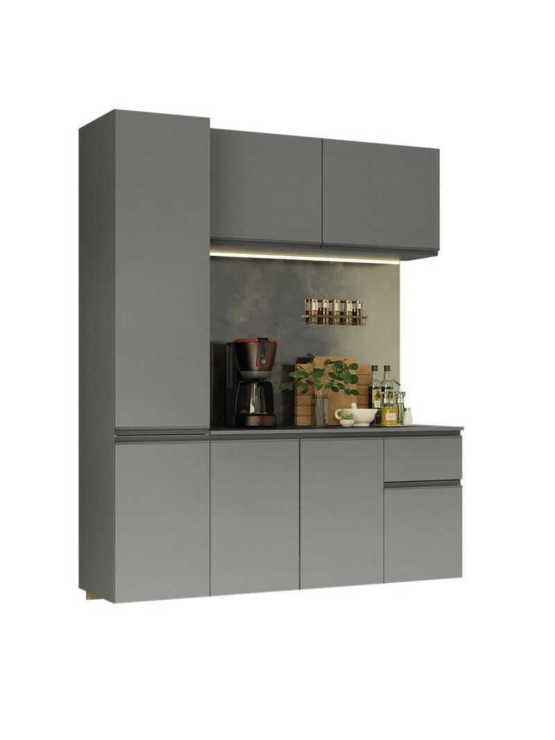 Armário de cozinha compacta suspenso 160cm cinza nice madesa 02