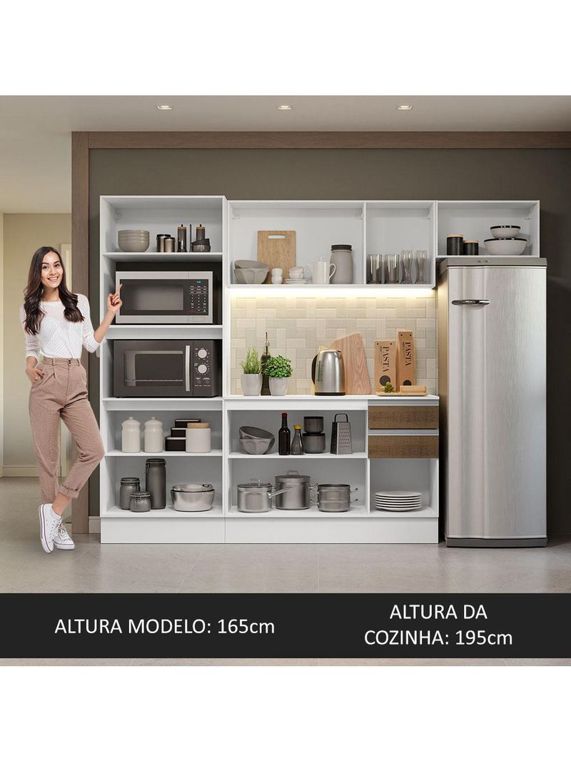 Armário de cozinha completa 100% mdf 250cm smart madesa 03