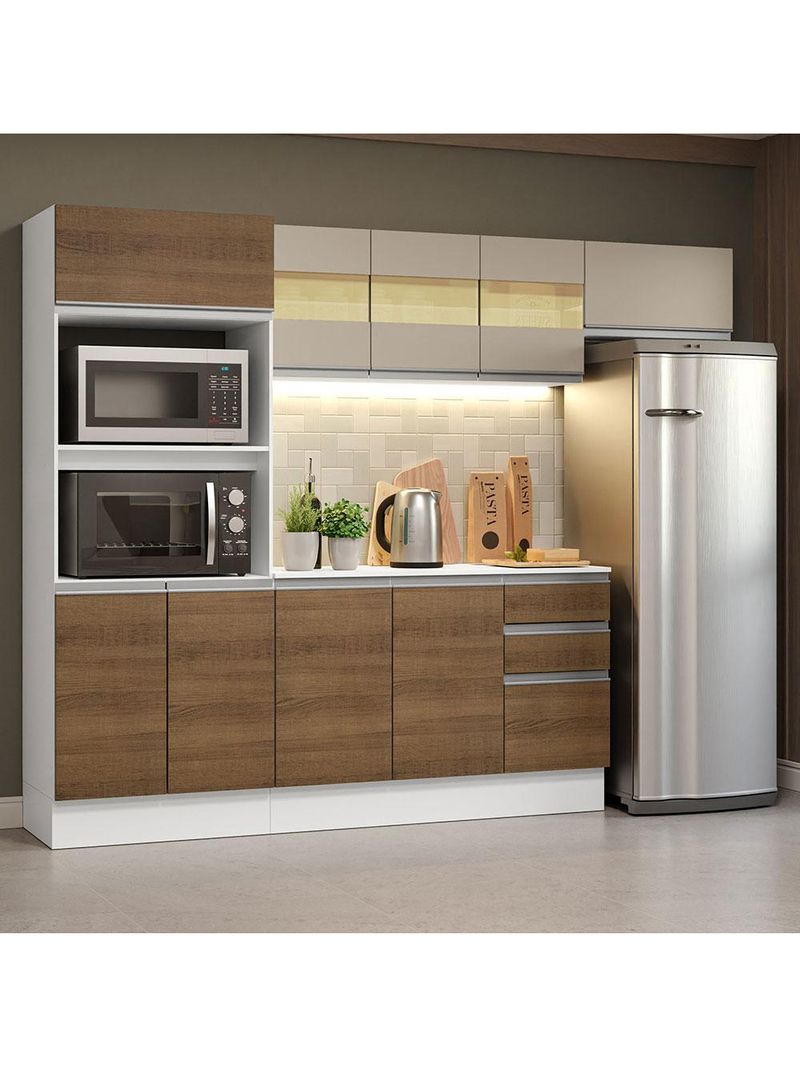 Armário de cozinha completa 100% mdf 250cm smart madesa 03