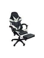 Cadeira Gamer Stillus Ergonômica Com Apoio Para Os Pés Preto E Branco