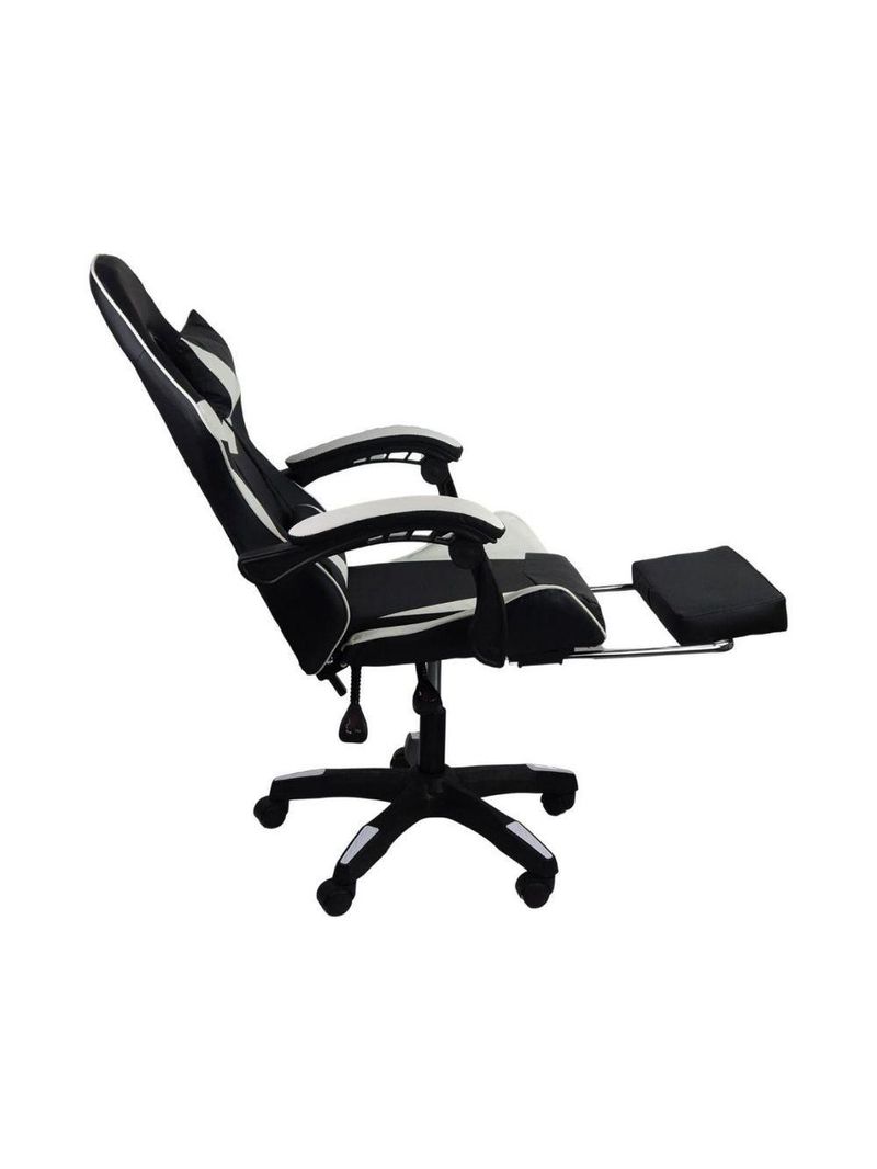 Cadeira Gamer Stillus Ergonômica Com Apoio Para Os Pés Preto E Branco