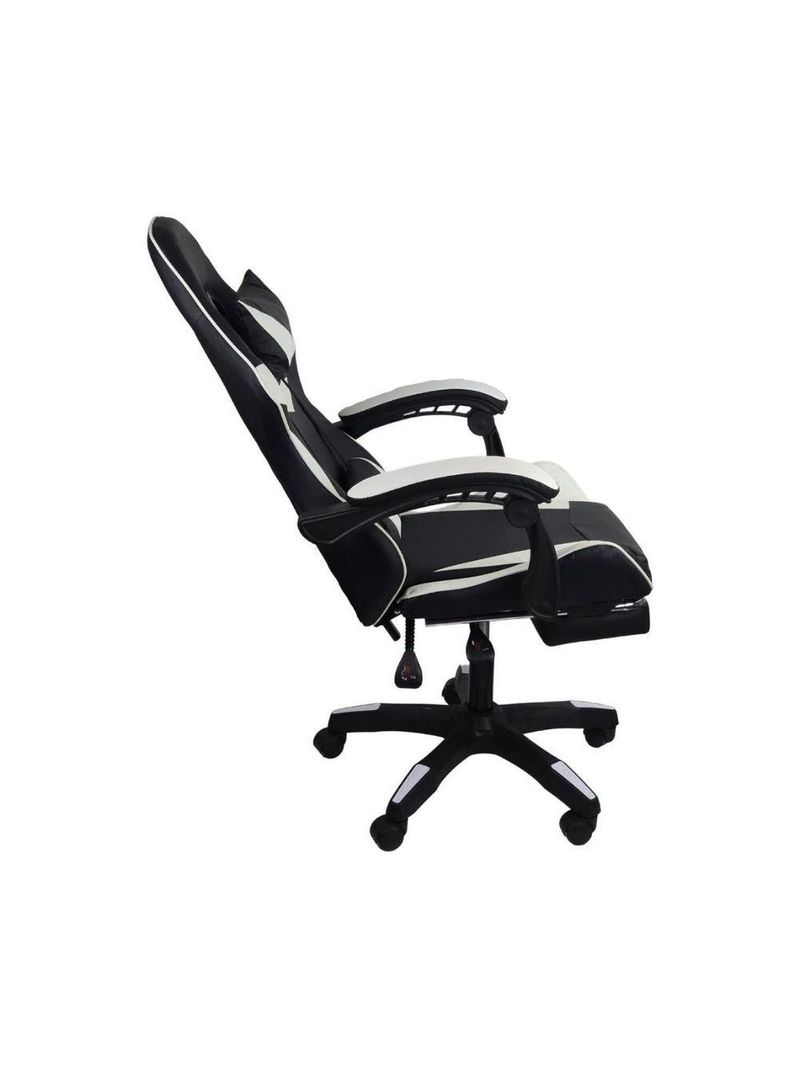 Cadeira Gamer Stillus Ergonômica Com Apoio Para Os Pés Preto E Branco