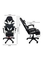 Cadeira Gamer Stillus Ergonômica Com Apoio Para Os Pés Preto E Branco