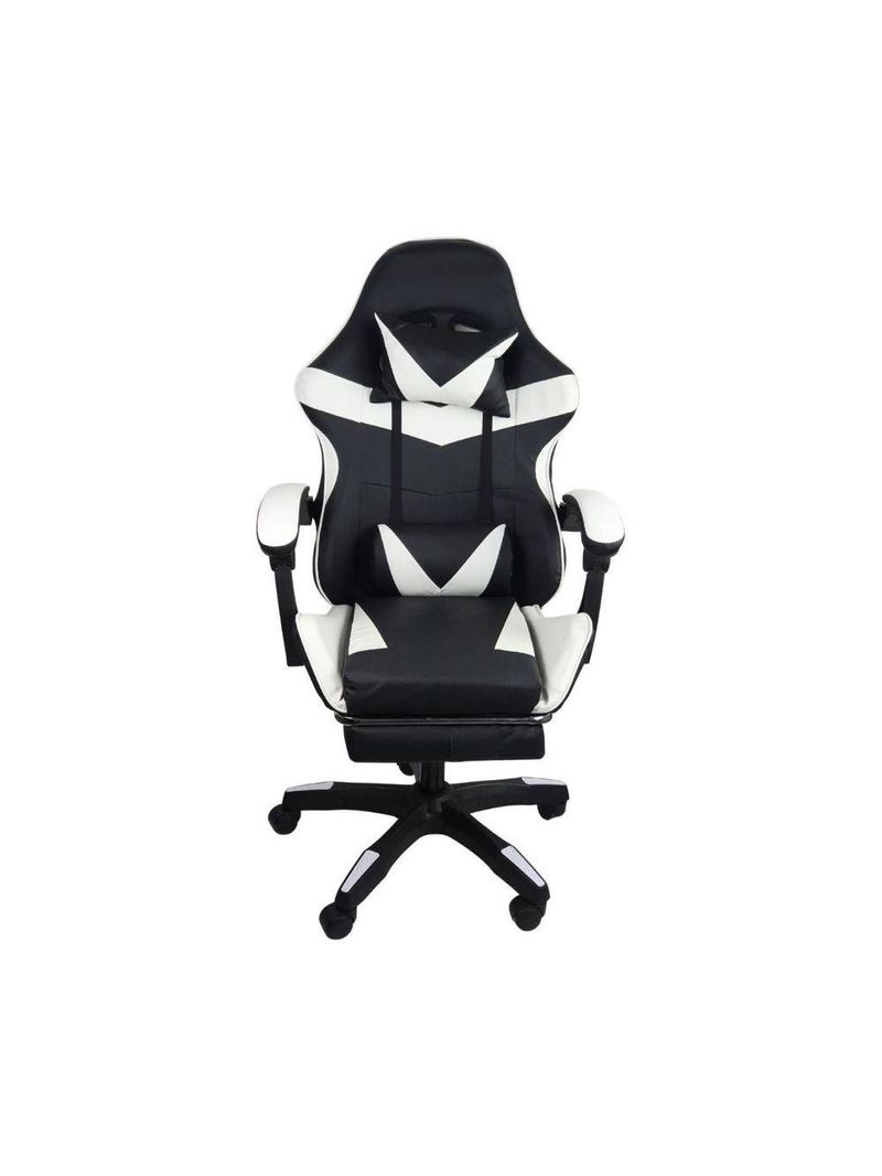 Cadeira Gamer Stillus Ergonômica Com Apoio Para Os Pés Preto E Branco