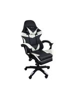 Cadeira Gamer Stillus Ergonômica Com Apoio Para Os Pés Preto E Branco