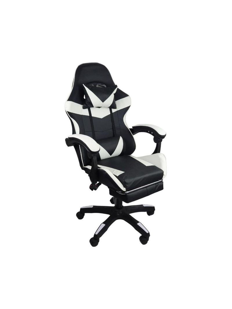 Cadeira Gamer Stillus Ergonômica Com Apoio Para Os Pés Preto E Branco