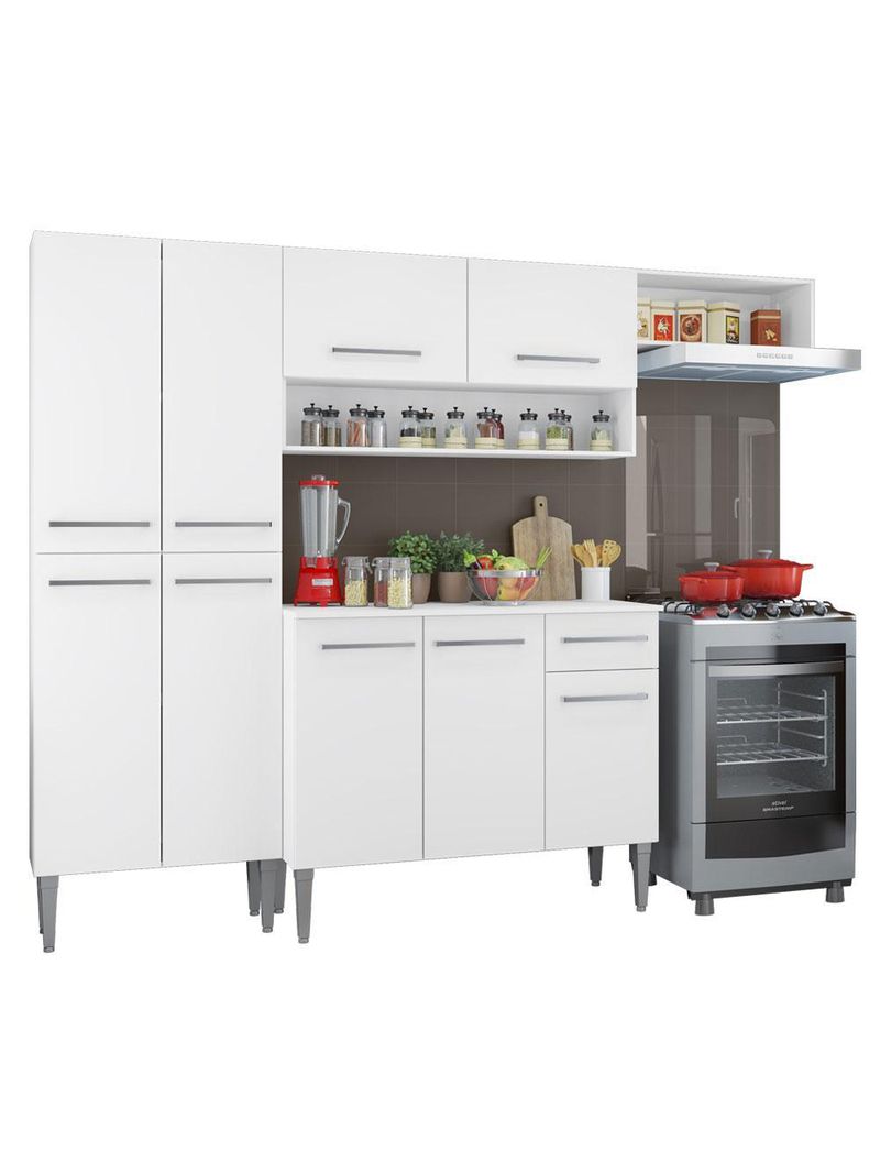Armário de cozinha compacta branco emilly top madesa