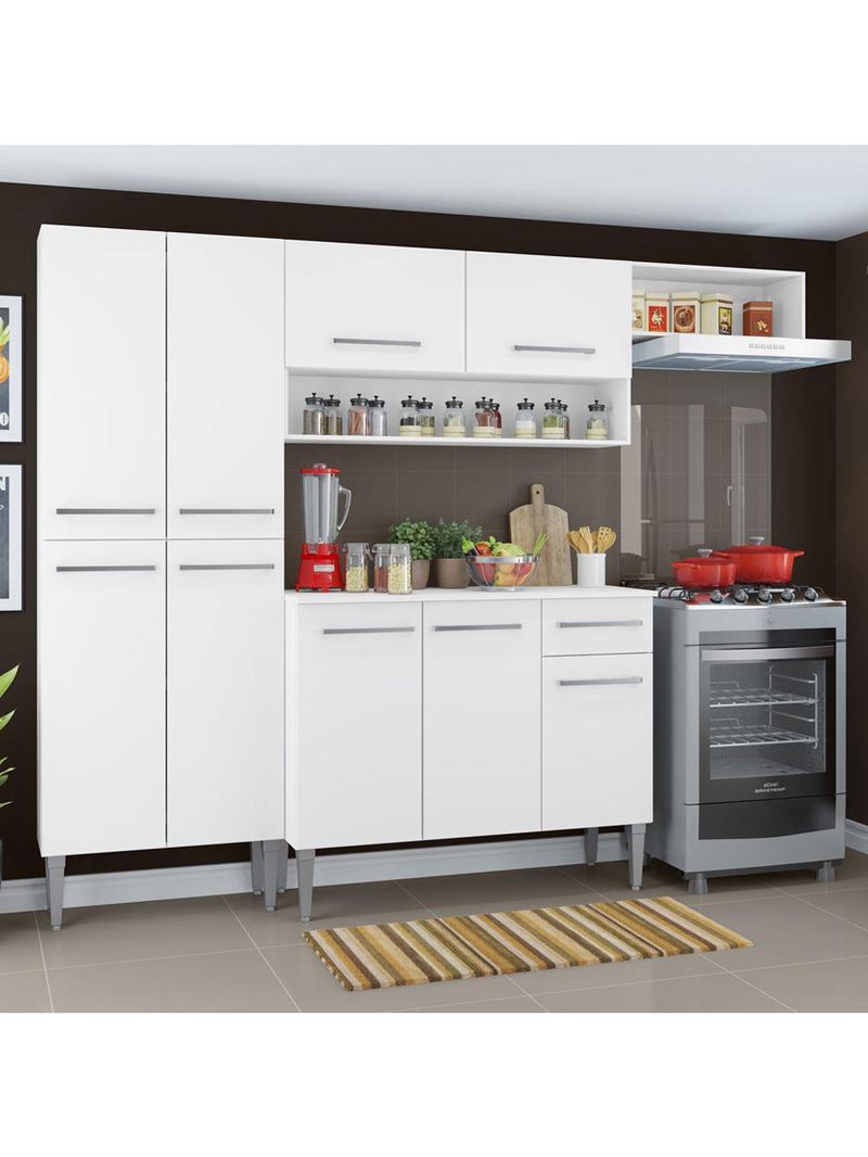 Armário de cozinha compacta branco emilly top madesa
