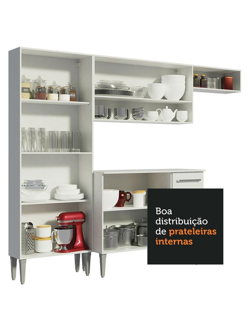 Armário de cozinha compacta branco emilly top madesa
