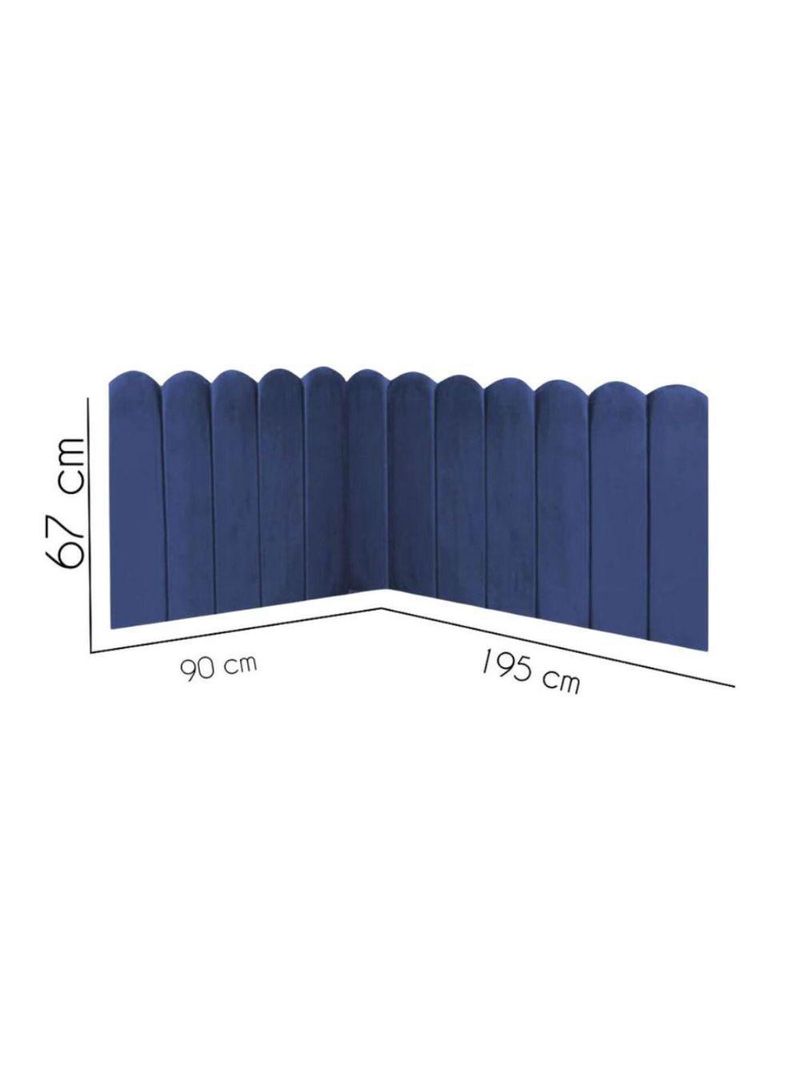 Cabeceira Painel Cama Solteiro Box Nuvem Suede Sandy 90 Cm :azul