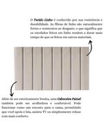 Painel Cabeceira Box Queen Estofada Parede Linho Bege Carla