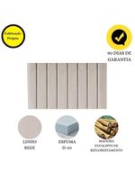 Painel Cabeceira Box Queen Estofada Parede Linho Bege Carla