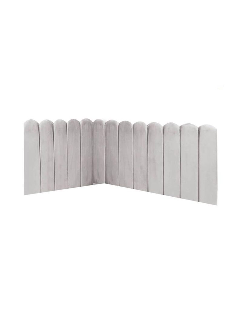 Cabeceira Painel Cama Solteiro Box Nuvem Suede Sandy 90 Cm :cinza Claro