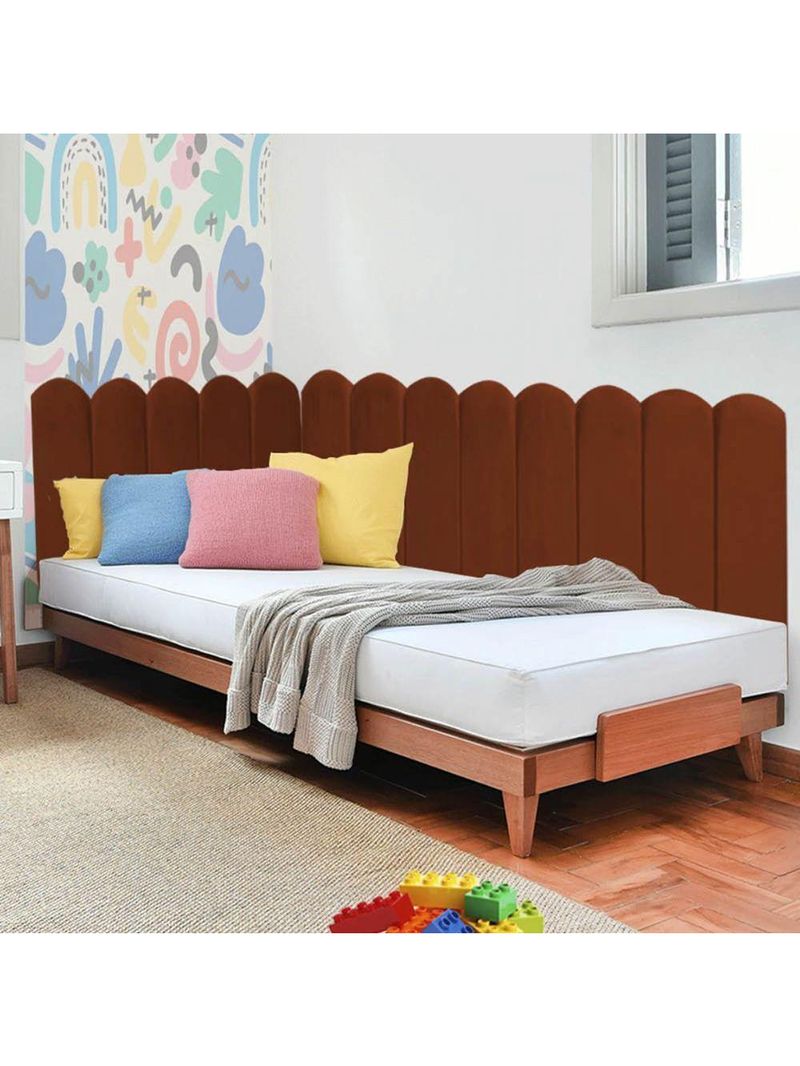 Cabeceira Painel Cama Queen Box Nuvem Suede Sandy 160 Cm Cor:terracota