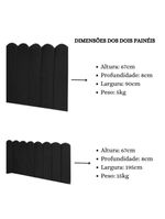 Cabeceira Painel Cama Solteiro Box Nuvem Suede Sandy 90 Cm :preto