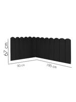 Cabeceira Painel Cama Solteiro Box Nuvem Suede Sandy 90 Cm :preto
