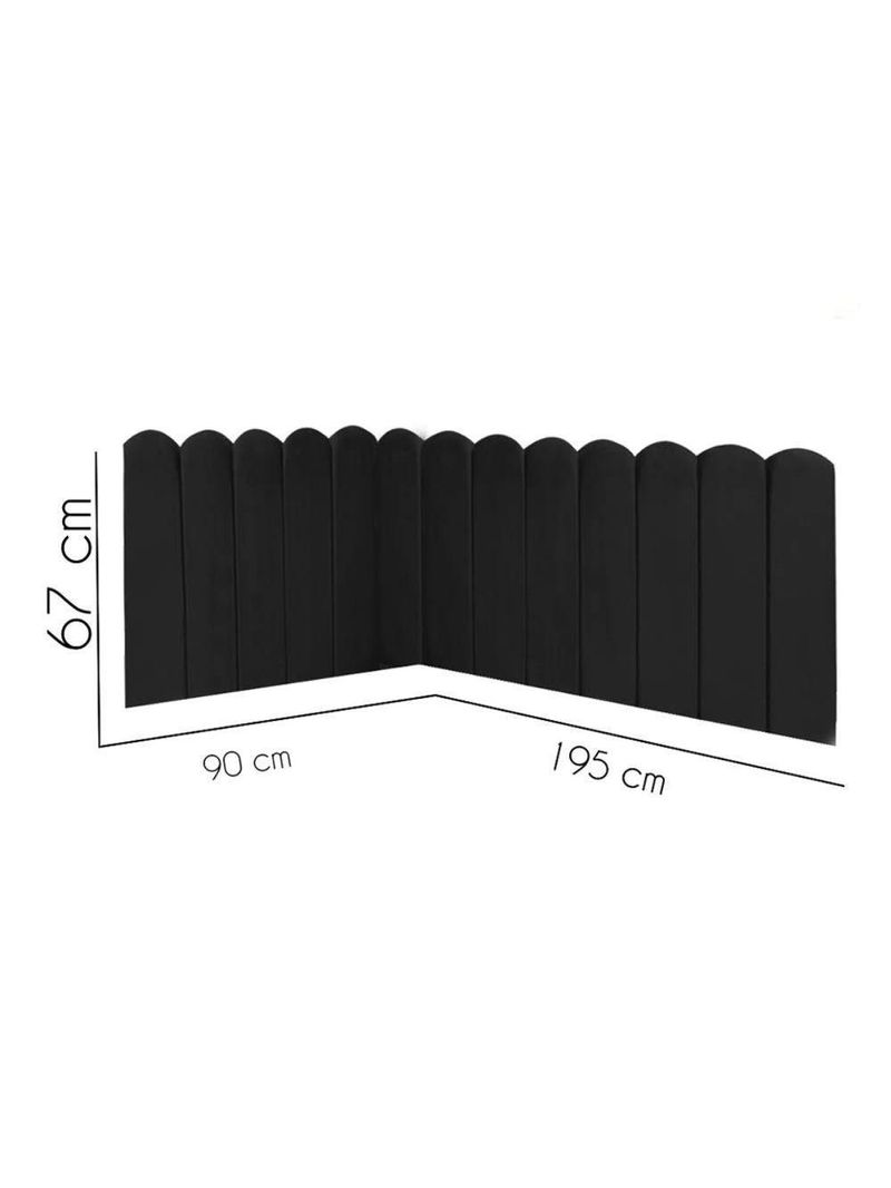 Cabeceira Painel Cama Solteiro Box Nuvem Suede Sandy 90 Cm :preto