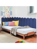 Cabeceira Painel Cama Queen Box Nuvem Suede Sandy 160 Cm Cor:azul