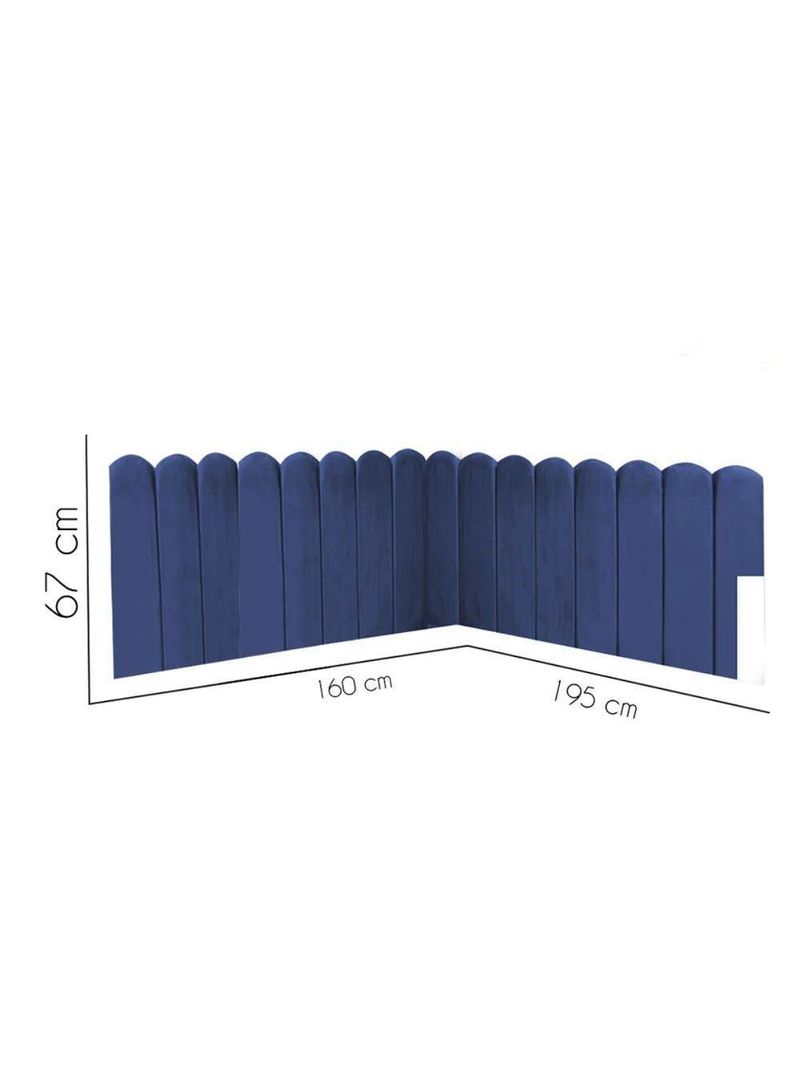 Cabeceira Painel Cama Queen Box Nuvem Suede Sandy 160 Cm Cor:azul