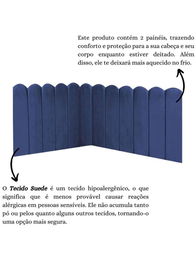 Cabeceira Painel Cama Queen Box Nuvem Suede Sandy 160 Cm Cor:azul