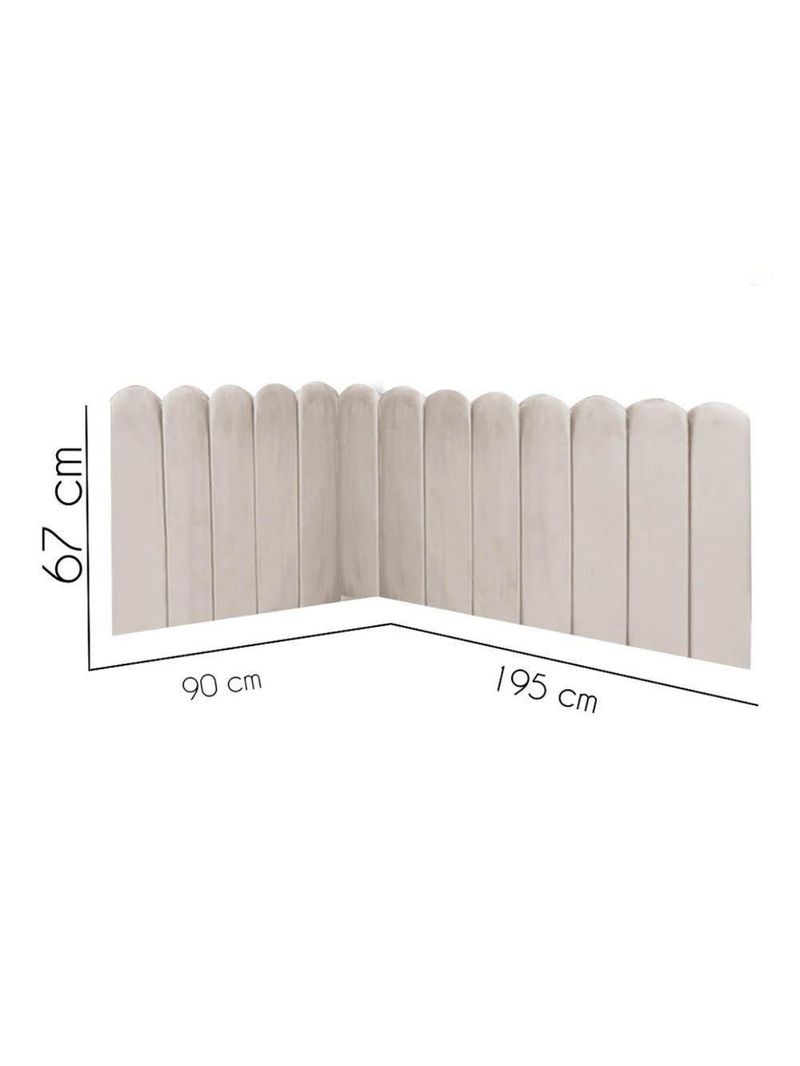 Cabeceira Painel Cama Solteiro Box Nuvem Suede Sandy 90 Cm :bege