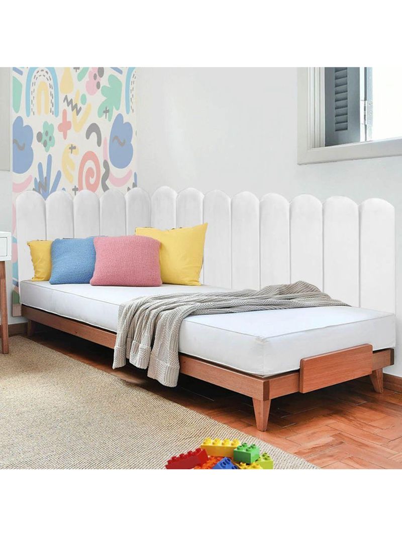 Cabeceira Painel Cama Solteiro Box Nuvem Suede Sandy 90 Cm :branco