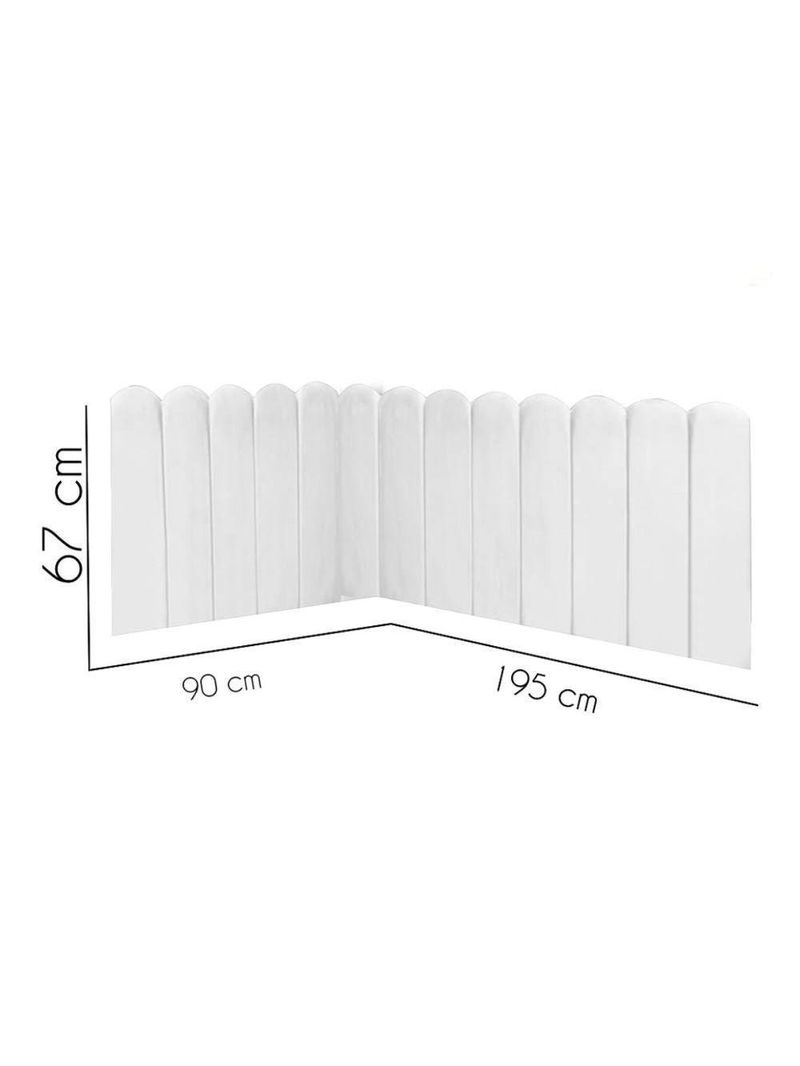 Cabeceira Painel Cama Solteiro Box Nuvem Suede Sandy 90 Cm :branco