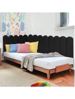 Cabeceira Painel Cama King Box Nuvem Suede Sandy 195 Cm Cor:preto