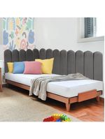 Cabeceira Painel Cama Queen Box Nuvem Suede Sandy 160 Cm Cor:cinza Escuro