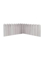 Cabeceira Painel Cama Queen Box Nuvem Suede Sandy 160 Cm Cor:cinza Claro