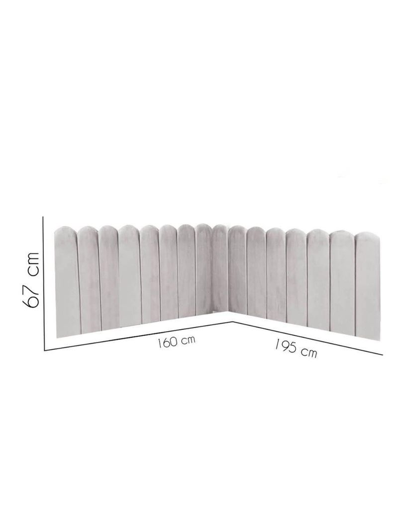 Cabeceira Painel Cama Queen Box Nuvem Suede Sandy 160 Cm Cor:cinza Claro