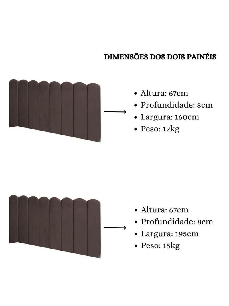 Cabeceira Painel Cama Queen Box Nuvem Suede Sandy 160 Cm Cor:marrom