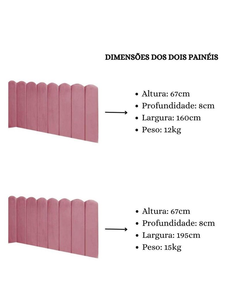 Cabeceira Painel Cama Queen Box Nuvem Suede Sandy 160 Cm Cor:rosa