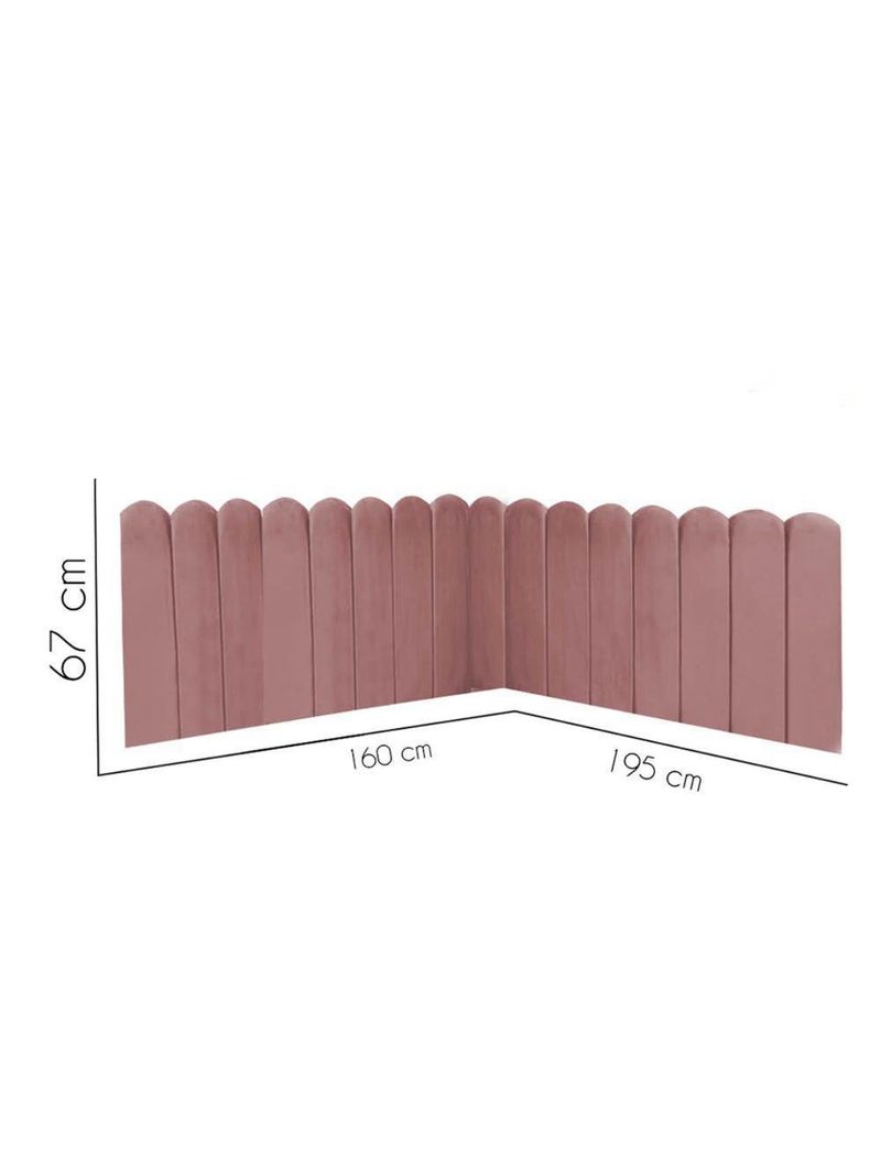 Cabeceira Painel Cama Queen Box Nuvem Suede Sandy 160 Cm Cor:rosê