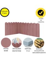 Cabeceira Painel Cama Queen Box Nuvem Suede Sandy 160 Cm Cor:rosê
