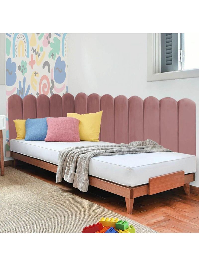 Cabeceira Painel Cama Queen Box Nuvem Suede Sandy 160 Cm Cor:rosê