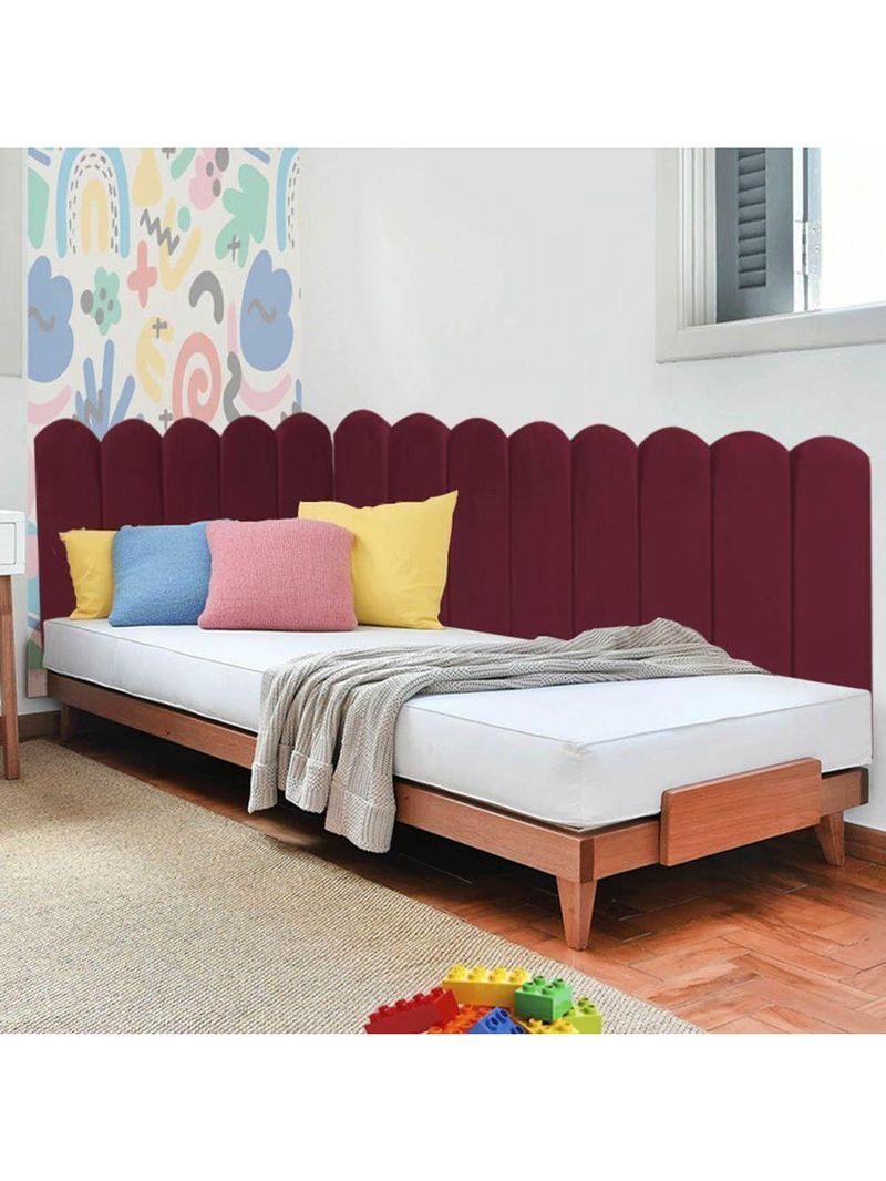 Cabeceira Painel Cama Queen Box Nuvem Suede Sandy 160 Cm Cor:bordô