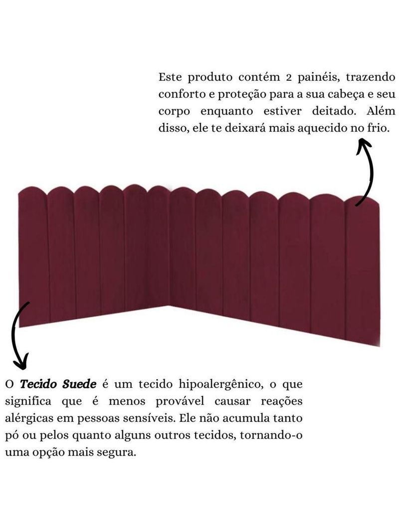 Cabeceira Painel Cama Queen Box Nuvem Suede Sandy 160 Cm Cor:bordô