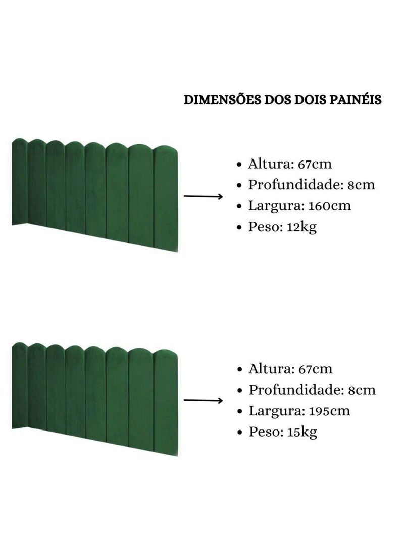 Cabeceira Painel Cama Queen Box Nuvem Suede Sandy 160 Cm Cor:verde