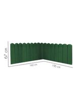 Cabeceira Painel Cama Queen Box Nuvem Suede Sandy 160 Cm Cor:verde