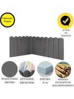 Cabeceira Painel Cama King Box Nuvem Suede Sandy 195 Cm Cor:cinza Escuro