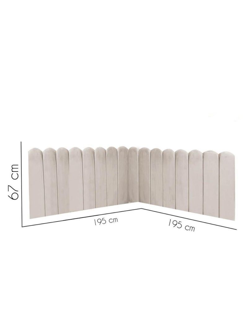 Cabeceira Painel Cama King Box Nuvem Suede Sandy 195 Cm Cor:bege