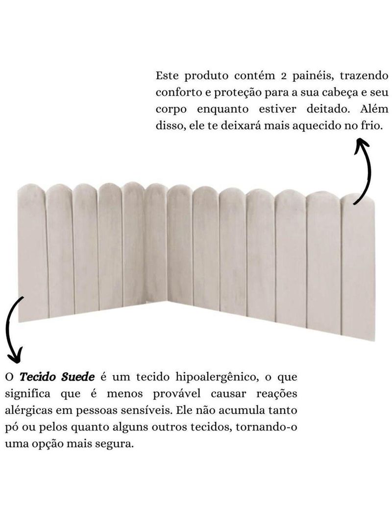 Cabeceira Painel Cama King Box Nuvem Suede Sandy 195 Cm Cor:bege