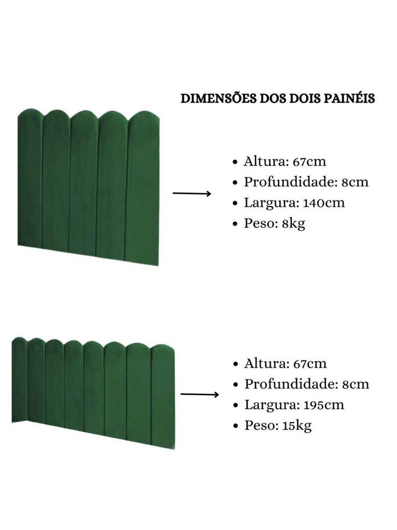 Cabeceira Painel Cama Casal Box Nuvem Suede Sandy 140 Cm Cor:verde